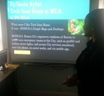 Santa Aybar- presenting his project.